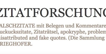 Geistreich, aber von dubioser Provenienz
